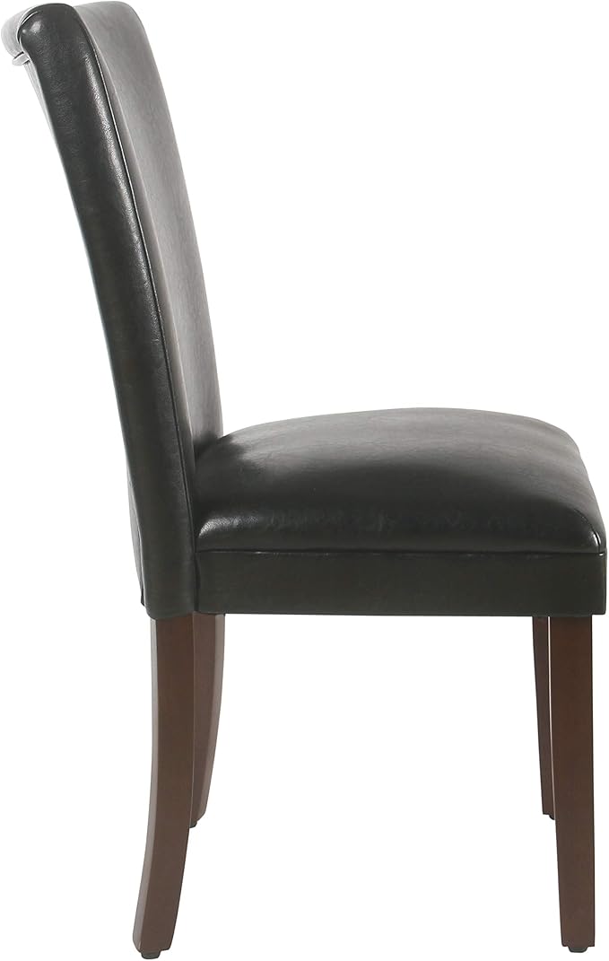 HomePop Parsons Dining Chair - Black Faux Leather (Set of 2)