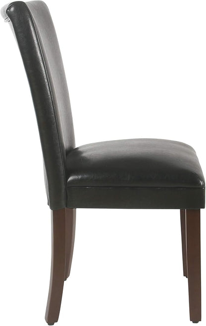 HomePop Parsons Dining Chair - Black Faux Leather (Set of 2)