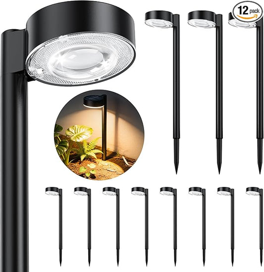 ELECLINK Solar Pathway Lights Outdoor, 12 Pack Waterproof Path Light with Bigger LED Lens, Brighter Up to 12 Hrs Outdoor Solar Light for Walkway Driveway Yard Garden Patio Garden
