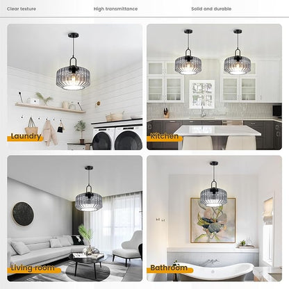 Blown Glass Pendant Lights Kitchen Mid Century Vintage Pendant Light Gray Lantern Globe Shade Modern Ceiling Hanging Light Large Glass Chandelier for Music Studio Bedroom Above Table