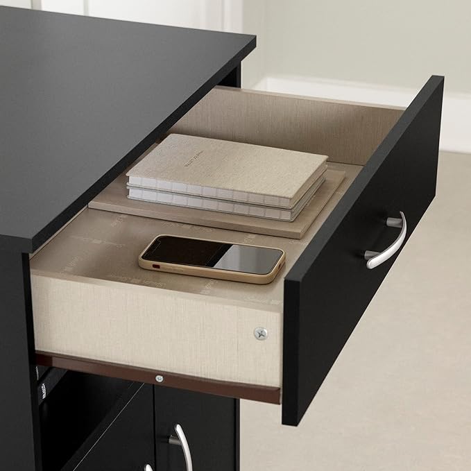 South Shore Axess Microwave Cart on Wheels Pure Black, Contemporary
