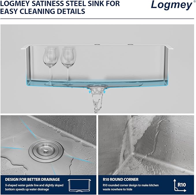 30x22 Drop in Kitchen Sink 30 Inch Stainless Steel Sinks 16 Guage 304 Single Bowl 9'' Deep Sinks with Drain Assembly LMT30229