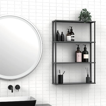 Mango Steam Wall-Mounted Steel Shelving Unit for Kitchen, Storage or Display Use - (36" H X 24" W X 6" D)