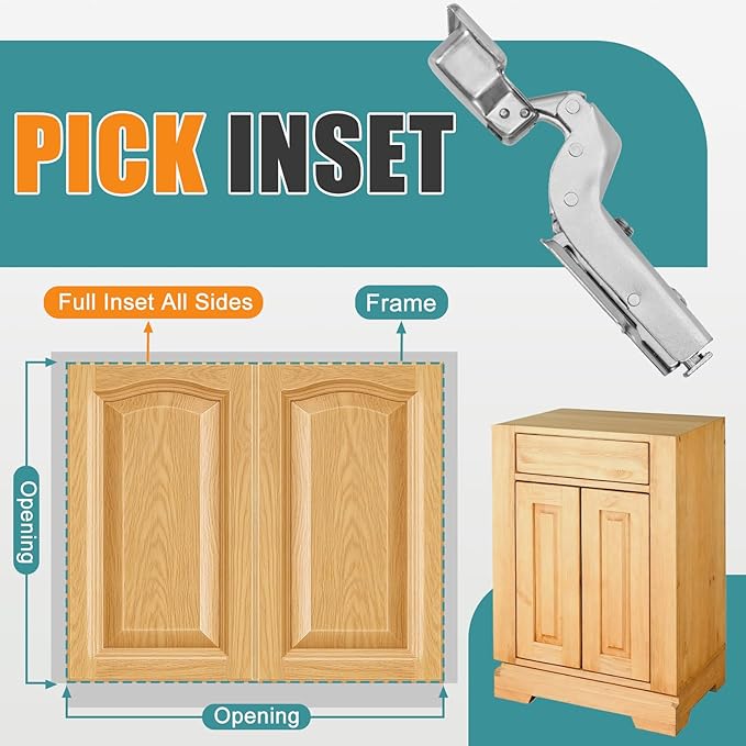 HBL' 10 Pack Soft Close Cabinet Hinges European Kitchen Cabinet Hinges for Frameless Cabinet Door, 35MM Quick Release Cup Hinges, 110° Inset, 3D Adjustable and Slow Close Hinges