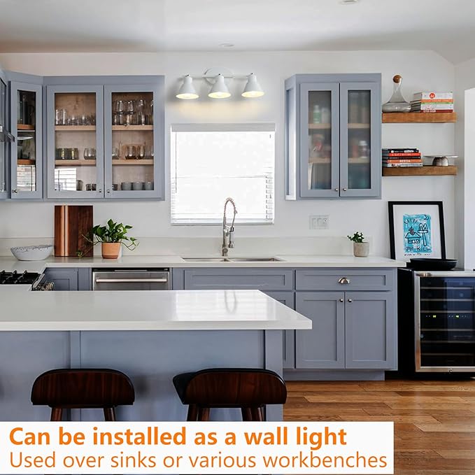 Modern 3-Light Track Lighting Fixture, Matte White Metal Ceiling Spotlight with Flexible Rotatable Heads, GU10 Base Directional Track Light for Kitchen, Hallway, Living Room & Gallery