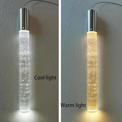HAIXIANG W24 x H157 Glam Chandelier Bubble Crystal Ceiling Chandeliers Remote Dimmable LED Light High Ceiling Pendants Light Fixtures Adjustable Long Lights 24-Lights Silver Lamp