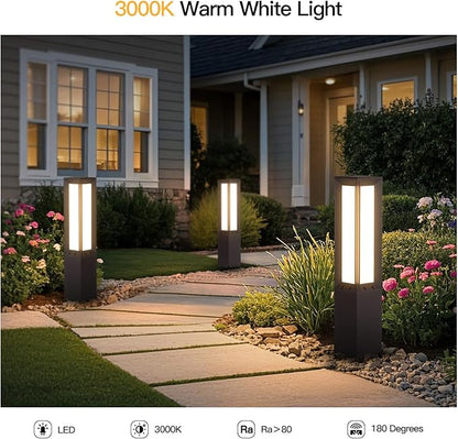 MVBT Landscape Path Light Hard Wired, 31.5" Outdoor Pathway Lights AC100-240V, Waterproof Bollard Driveway Lamp, Modern 3000K Standing Lighting Patio Lawn Tall Garden Lantern for Commercial Walkway