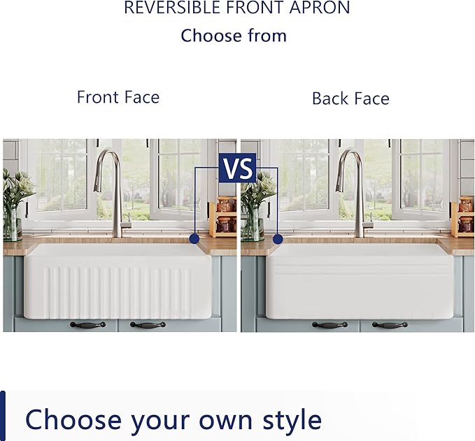 DeerValley Farmhouse Sink 30"x18" 10 inch Deep White Kitchen Sinks Fireclay Single Bowl Apron Front Lavabos de Cocina with Accessories