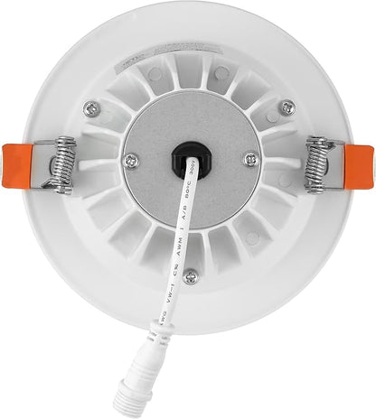 Maxxima 4 in. Ultra-Thin Recessed Anti-Glare LED Downlight - Canless IC Rated, 1200 Lumens, 5 Color Temperature Selectable 2700K/3000K/3500K/4000K/5000K, Dimmable Round White Trim Black Baffle, 90 CRI
