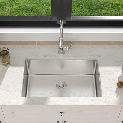 28 Inch undermount Kitchen Sink 18 Gague Stainless Steel Single Bowl Sink Handmade Large Deep Kitchen Sinks,28"x18"x9"