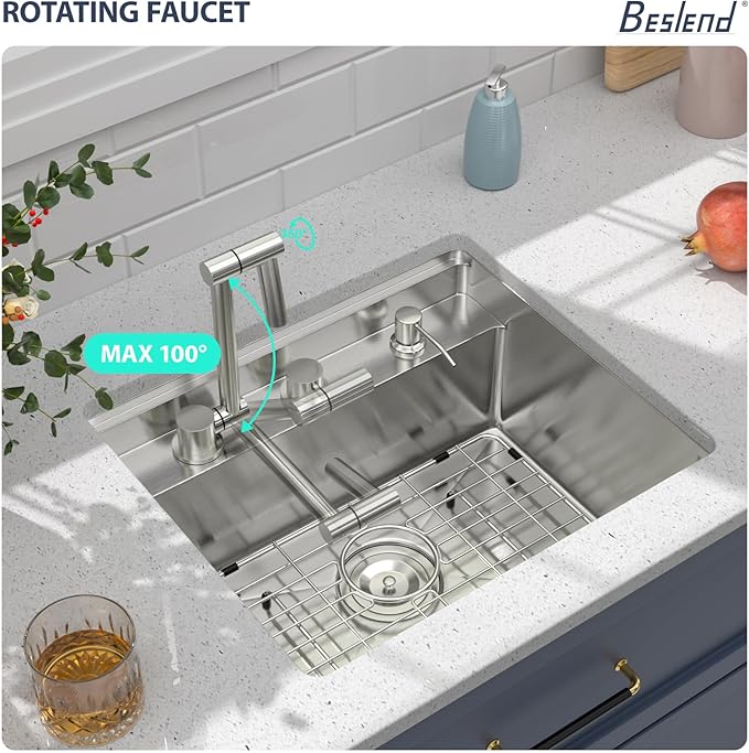 Outdoor Sink 21x18x9 Inch Undermount Bar Sink With Faucet and Cover 16 Gauge Stainless Steel Single Bowl Sinks with Folding Faucet Indoor Outdoor