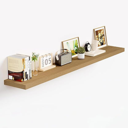 Vivelove 48 Inch Floating Shelves for Wall, 48x9 Display Shelves for Bathroom Living Room Kitchen Bedroom Office Farmhouse Home Decor - Set of 1, Oak