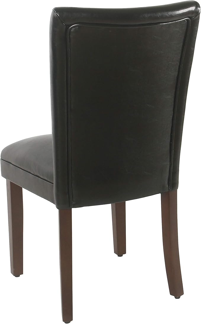 HomePop Parsons Dining Chair - Black Faux Leather (Set of 2)