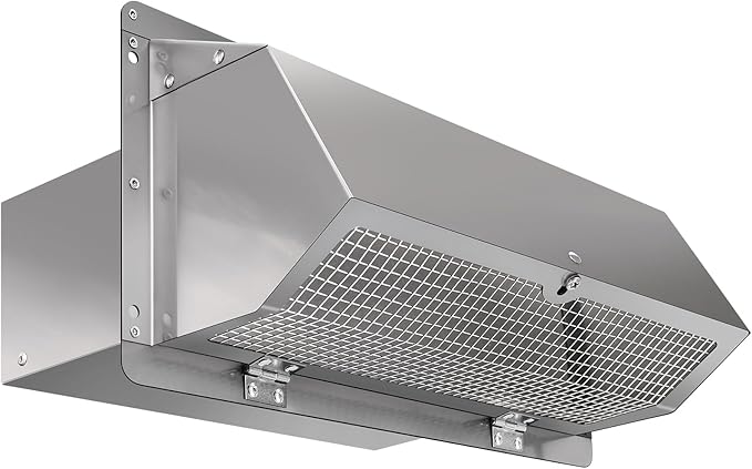Wall Vent Cap for Microwave Vent Range Hood Exhaust Vent Hood Kitchen Vent,Wall Cap Exhaust Vent Cover Exterior Range Hood Vent for 3-1/4"x10" Rectangular Duct for Range Hood Bath Fan,Stainless Steel