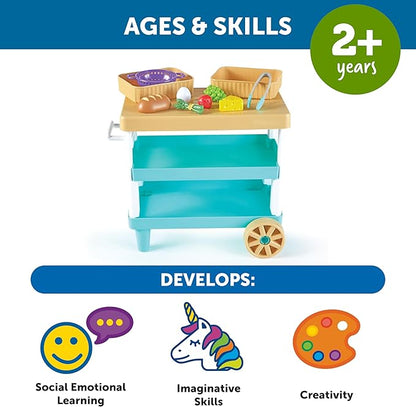 Learning Resources New Sprouts Prep ‘n’ Store Kitchen Island - Pretend Play Kitchen for Toddlers, Food Toys, Imaginative Role Play and Social Skills, Grocery Playset, Gifts for Boys and Girls