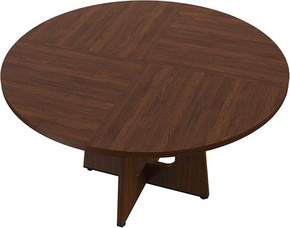 47" Farmhouse Dining Table, Kitchen Table with Stable Structure, Dinner Tables with Simple Assembly for Home Gatherings & Daily Dining, Walnut