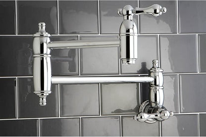 Kingston Brass KS3101AL Pot Filler, Metal Lever Handle, Polished Chrome,8-1/8-Inch Spout Height