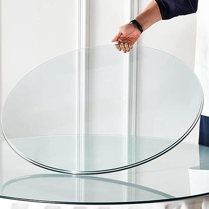 24" Tempered Glass Table Top Round Transparent Table Surface 1/4'' Thick Pencil Polished Edge Multipurpose for Dining, Coffee, Restaurant and End Table (24inch)