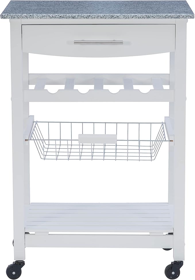 Linon Kitchen Island, White, 22.88 x 15.75 x 33.88