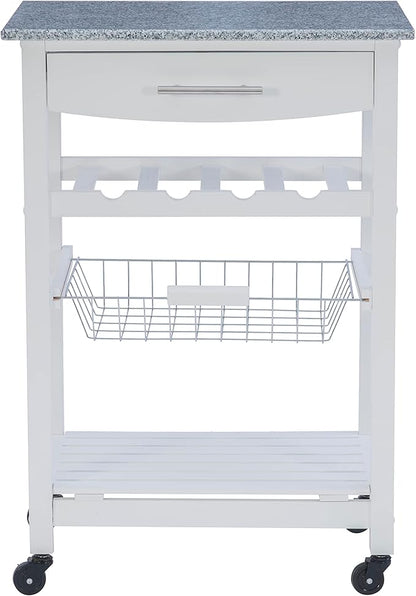 Linon Kitchen Island, White, 22.88 x 15.75 x 33.88
