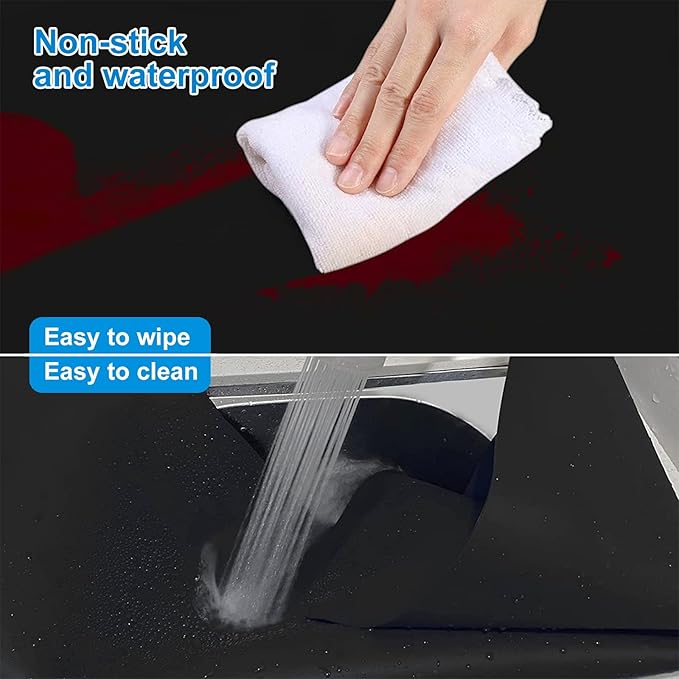 AECHY Silicone Mats for Kitchen Counter 27.5 x 16.5 Inch, 2mm Thick – Multipurpose Silicone Mat Thick Heat Resistant Mat Shipped Rolled Up Kitchen Counter Mat Nonslip Silicone Mats, Black