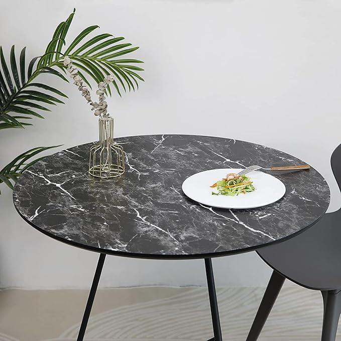 Abyssaly Black Marble Paper Granite Wallpaper 15.7" X 118" Countertop Peel and Stick Self Adhesive Thicken for Kitchen Bathroom and Furniture