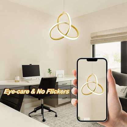 MAYNA Spiral Kitchen Island Pendant Lights, 4000K Modern Led Chandelier Light Fixture, 18W Adjustable Hanging Light Fixtures for Kitchen Island Dinning Room, 3 Pack (Gold)