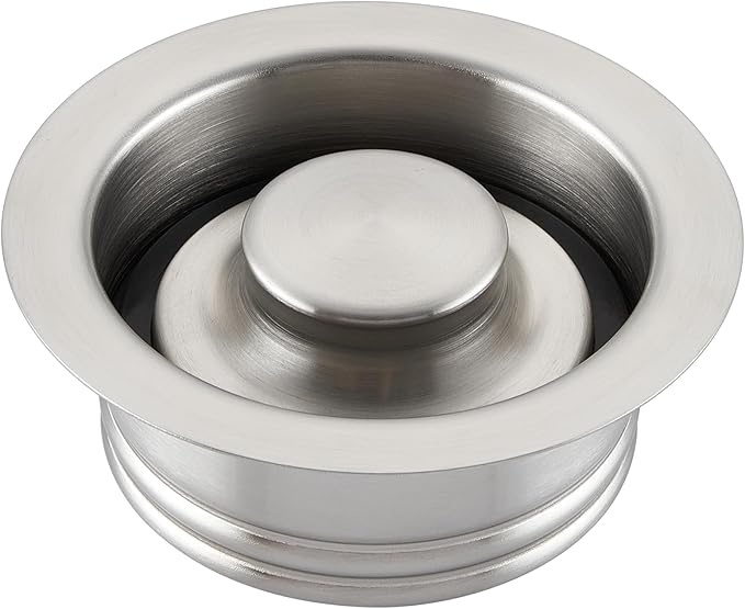 Luxier GD02-B Kitchen Sink Garbage Disposal Flange and Stopper in Brushed Stainless Steel
