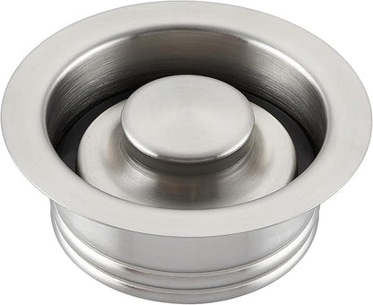 Luxier GD02-B Kitchen Sink Garbage Disposal Flange and Stopper in Brushed Stainless Steel