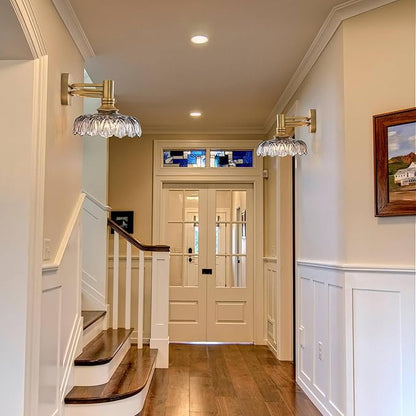 2 Light Bathroom Vanity Lights Grey Glass Lampshade Wall Sconces for Kitchen Dining Room Bedroom Hallway