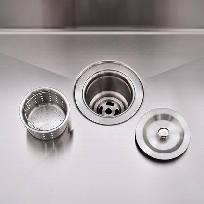 IKEBANA 25x22 Inch Brushed Nickel Kitchen Sink Drop in, 16 Gauge Stainless Steel Wet Bar Sink Topmount Single Bowl Small Kitchen Sinks, Outdoor RV Prep Sinks With Dish Grid& Drain