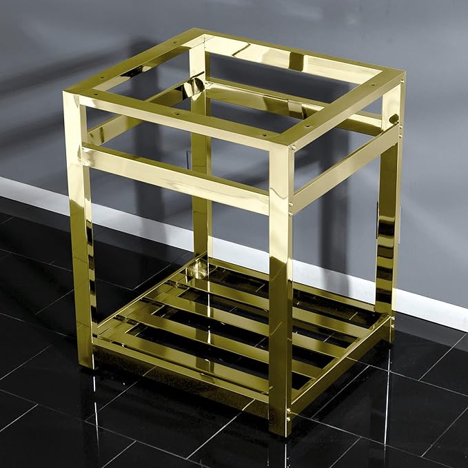 Kingston Brass VSP2522A2 Kingston Commercial Console Sink Base, 25 x 22 x 30, Polished Brass