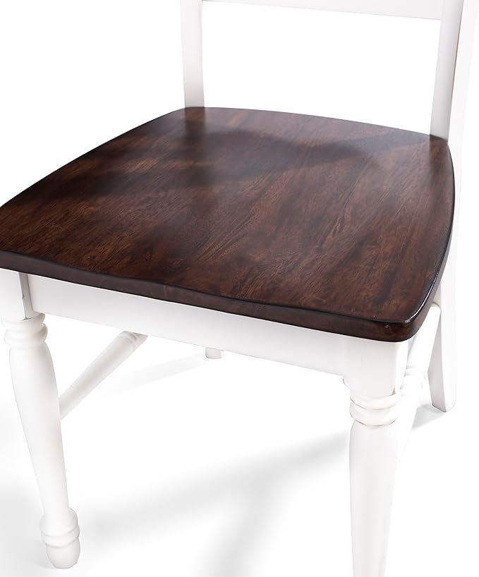 Crosley Furniture Shelby Traditional Wood X-Back Dining Room Chairs Set of 4, Kitchen Chair, Distressed White