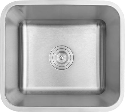 Bar Sink, 18" x 16" x 8" Undermount Kitchen Sink,T-304S Stainless Steel RV Kitchen Sinks, Small Kitchen Sinks With Sink Drain Strainer, Use at Rv, Bar,Outdoor, Laundry and Utility,Bathroom