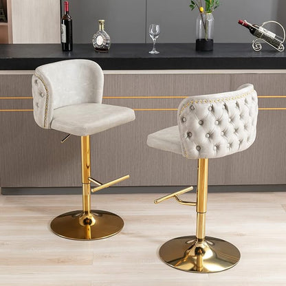 Modern Dining Chairs, Mid-Century Kitchen Table and Chairs with Sturdy Stable Construction, Easy Assembly for Dining Room, Home Pub and Kitchen Island,Beige-PU