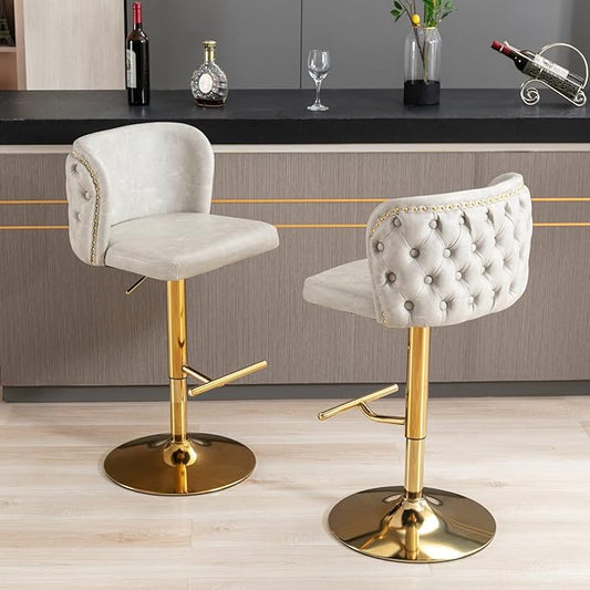 Modern Dining Chairs, Mid-Century Kitchen Table and Chairs with Sturdy Stable Construction, Easy Assembly for Dining Room, Home Pub and Kitchen Island,Beige-PU