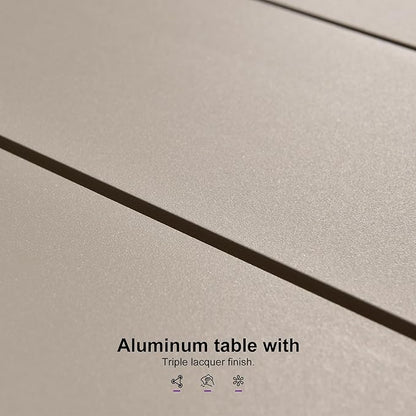 PURPLE LEAF Outdoor Dining Set for 10 All-Weather 12 Pieces Patio Aluminium Dining Large Table and Rope Weave Chairs Included Cushions for Backyard Deck Kitchen Modern Patio Furniture Set Champagne