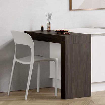 Mobili Fiver, Evolution Dining Table with One Leg 35.4 x 15.7 in, Dark Walnut, Made in Italy