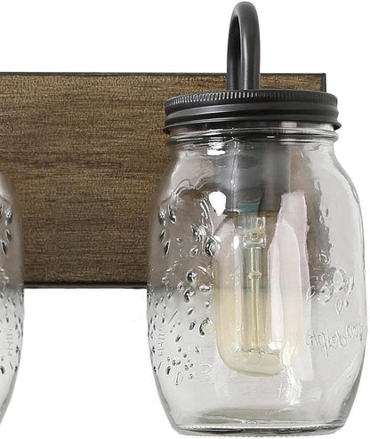 classy leaves Bathroom Vanity Light Fixtures, 3 Light Farmhouse Mason Jar Vanity Lights for Bathroom, Rustic Bathroom Lighting Lights Over Mirror
