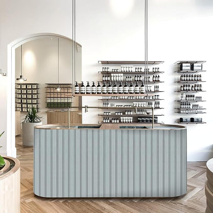 Yun-aeon Wood Slat Peel and Stick Wallpaper 17.3"x 480" Light Grey Wood Grating Stripe Contact Paper Removable Faux Wood Panels Wallpaper Self Adhesive Waterproof Vinyl Wall Paper for Bedroom Kitchen