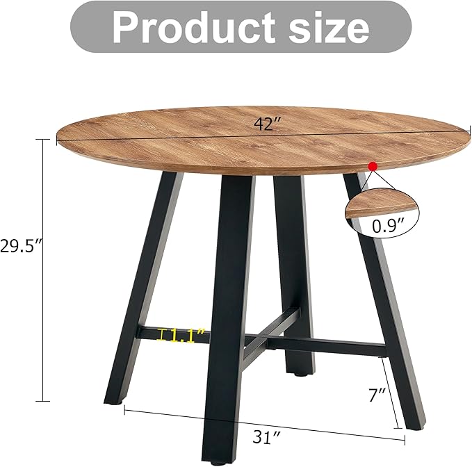 Round Dining Table Set for 4, Round Dining Room Table Set for 4 with Chrome Leg and 4 Chair Dining Table Set, Small Kitchen Island with Seating for Small Spaces(BR)