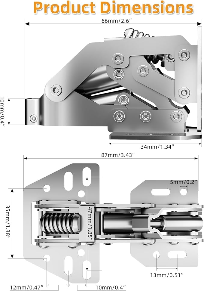 Chibery 4 Pack 90° RV Cabinet Hinges, Heavy Duty Surface Mount Soft Close Accessories, Face Frame & Frameless, Self Closing, No Pre-Drilled Cup Hole for Cabinets, Camper Van, Trailer, Vehicle-Mounted