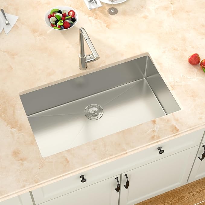 32 Inch Kitchen Sink Undermount -32x19x9 Stainless Steel Sinks Single Bowl kitchen sinks 304 18 Gauge 9" Deep Basin