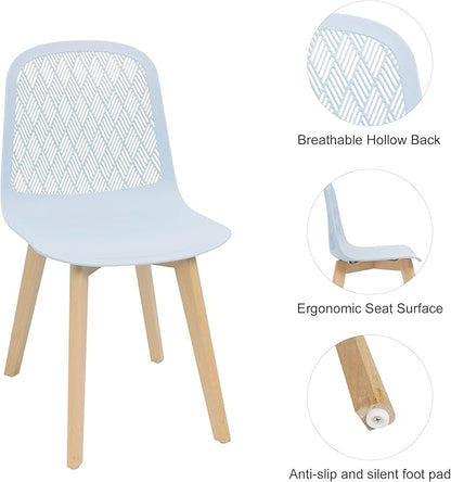 KM Legend Armless Modern Chairs with Wood Legs for Living, Bedroom, Kitchen,Dining,Lounge Waiting Room, Restaurants, Cafes, Set of 2…