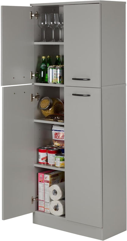 South Shore 10102, Morgan Cherry 4-Door Storage Pantry with Adjustable Shelves