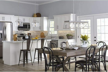 Progress Lighting Briarwood Collection 5-Light Dining Room Light Fixture, Farmhouse Style Modern Chandelier for Kitchen and Dining Room, 38" by 9", Bleached Oak