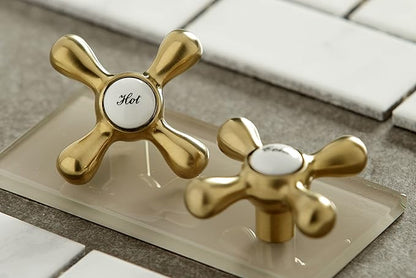 Kingston Brass KS213SB Magellan 6" Adjustable Center Wall Mount Kitchen Faucet, Brushed Brass