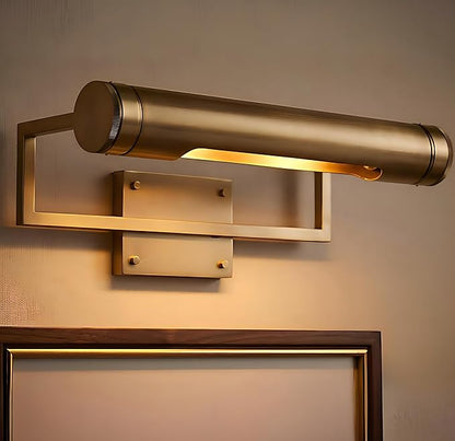 18in Picture Lights Hardwired Brass Picture Light, Gold Modern Picture Light for Wall, 360°Rotatable Art Light Gallery Lights, Wall Picture Lights Painting Light for Painting Display Artwork Portrait