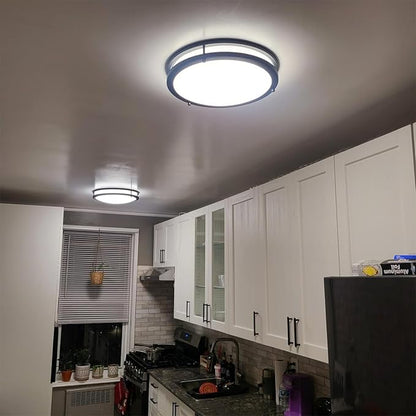Kalium LED Ceiling Light with Remote 10 Inch Flush Mount Ceiling Light Fixture, 18W 3000K-6000K Adjustable Color Temperature, Dimmable Lighting Fixtures for Kitchen Bedroom. Hardwired