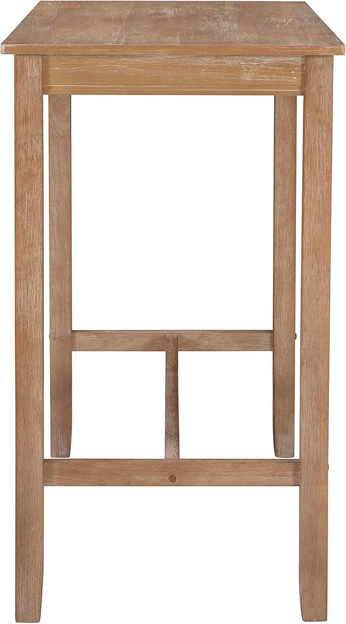 Linon 42 inch Height Pub Claridge Table, Distressed Brown Bar